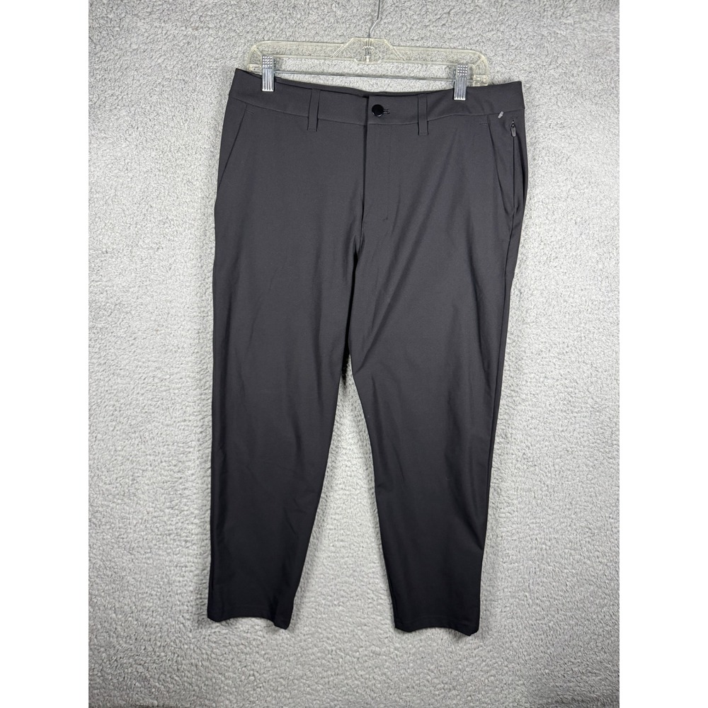 Lululemon Commission Slim Fit Black Pants Mens 34 LM5AQYS Tech Chino Trousers